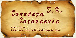 Doroteja Kotorčević vizit kartica